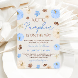 Dusty Blue Pumpa Pojke Baby Shower Inbjudningar