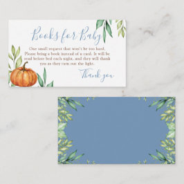 Dusty Blue Pumpkin Baby Shower Bokar för Baby Tilläggskort