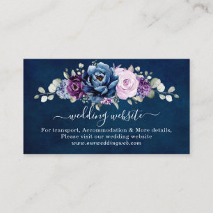 Dusty Blue Purple Navy Lilac Bröllopswebbplats Tilläggskort