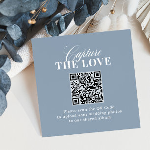 Dusty Blue QR-kod Bröllop Fånga Kärleken Tilläggskort
