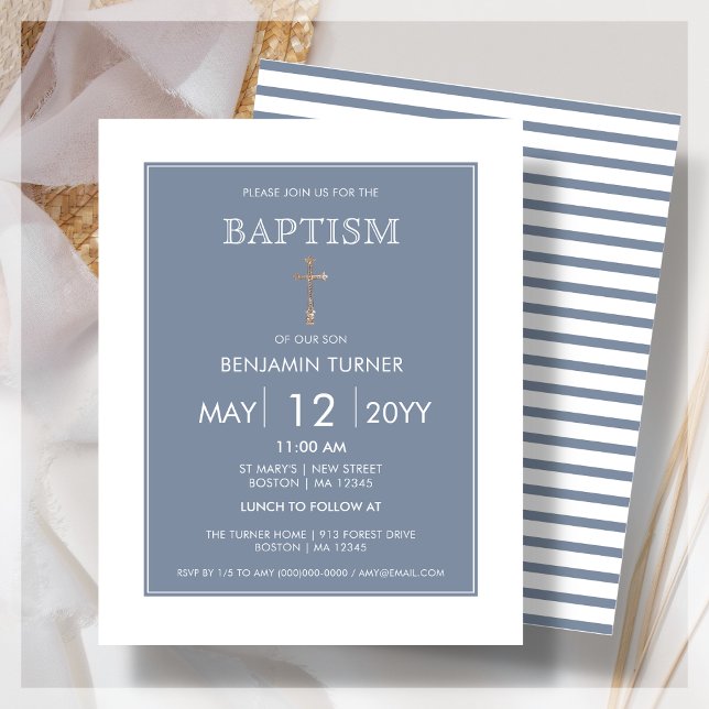 Dusty Blue Rand | Baptism budgetinbjudan (Skapare uppladdad)