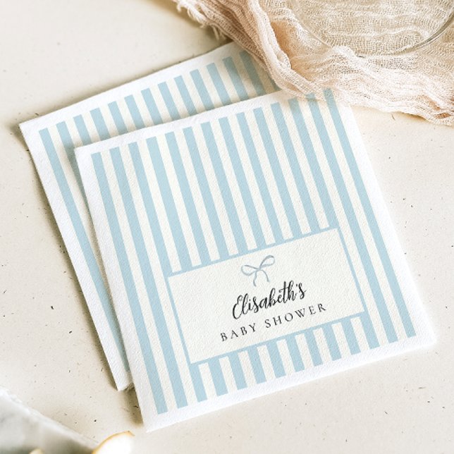 Dusty Blue Rand Classic Party Napkins Pappersservett (Skapare uppladdad)