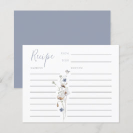 Dusty Blue Recipe-kort för Daety Wildblomskål