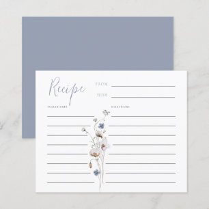 Dusty Blue Recipe-kort för Daety Wildblomskål