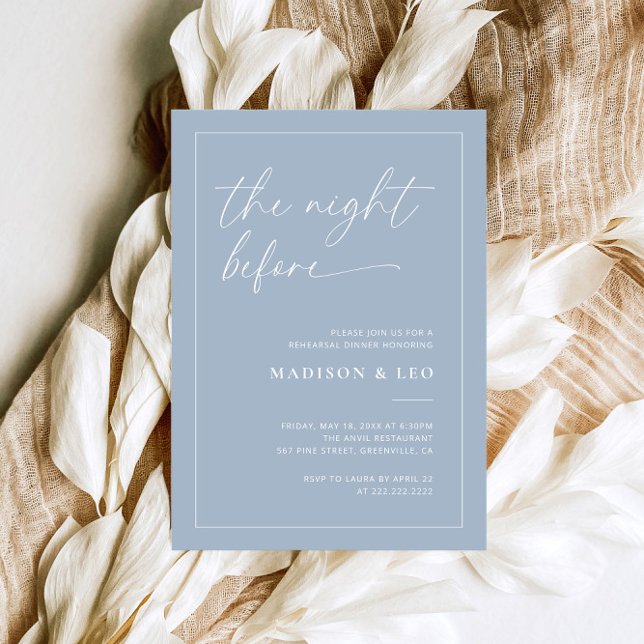 Dusty Blue Rehearsal Middagsinbjudan Inbjudningar (Skapare uppladdad)