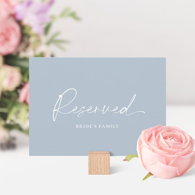 Dusty Blue Reserved Wedding Table Card Inbjudningar (Skapare uppladdad)