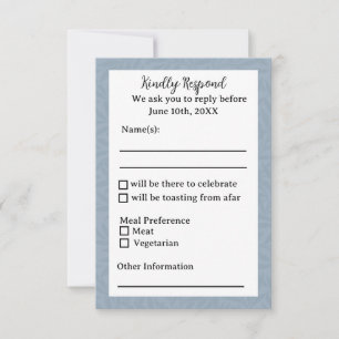 Dusty Blue Response Card OSA Kort
