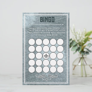 Dusty Blue Retro Art Deco Stil Baby Shower Bingo