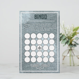 Dusty Blue Retro Art Deco Stil Baby Shower Bingo