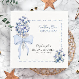 Dusty Blue Ribbon Bow Calla Lily Elegant Party Pappersservett