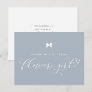 Dusty Blue Ribbon Bow kommer du att bli min ungfli Vykort