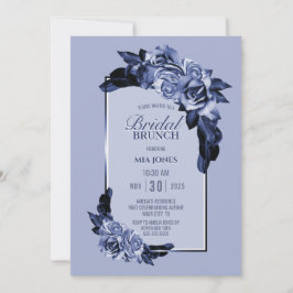 Dusty Blue Ro Blommigt Möhippa Brunch Inbjudningar
