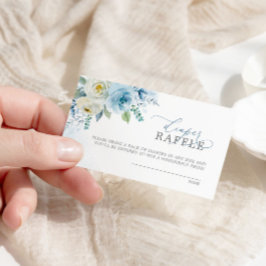 Dusty Blue Ro Flowers Diaper Raffle Biljett Tilläggskort