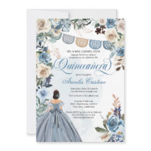 Dusty Blue Ro Land Papel Picado Quinceañera