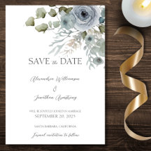 Dusty Blue Ro på White Bröllop