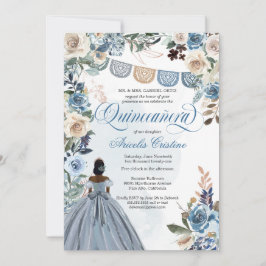 Dusty Blue Ro Rustic Land Quinceañera Inbjudningar