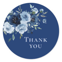 Dusty Blue Ros Navy Floral Bröllop