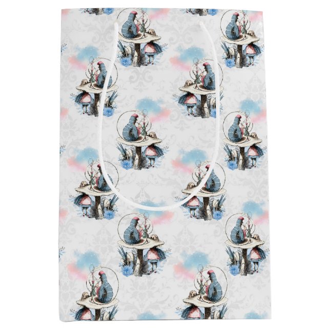 Dusty Blue & Rosa Alice i Underlandet Bebis Shower (Framsidan)