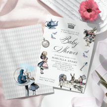 Dusty Blue & Rosa Alice i Wonderland Baby Shower
