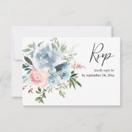 Dusty Blue &  Rosa Blommigt med OSA kort i måltid