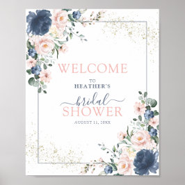 Dusty Blue  Rosa Blommigt Välkommen till Dusty Blu Poster