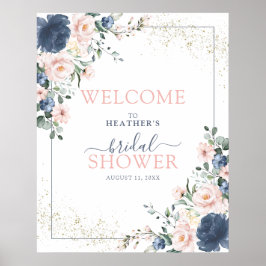 Dusty Blue  Rosa Blommigt Välkommen till Dusty Blu Poster