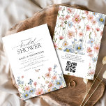 Dusty Blue  Rosa QR Code Garden Möhippa Inbjudningar<br><div class="desc">Fira bruden som ska bli med en Garden Vintage Inbjudningskort för möhippan. Med mjuka toner och delikata accenter för blommigt fångas den här designen upp charmen från en tidlös trädgård firande. Med vintage-inspirerad information och elegant-typografi anger inbjudan tonen för en sofistikerad och säker möhippa. Perfekt för utomhus- eller trädgårdsinriktade möten,...</div>