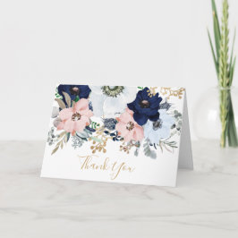 Dusty Blue & Rosa ros Tack Kort