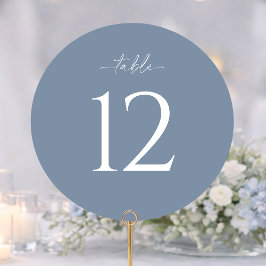 Dusty Blue Round Wedding Table Number Inbjudningar