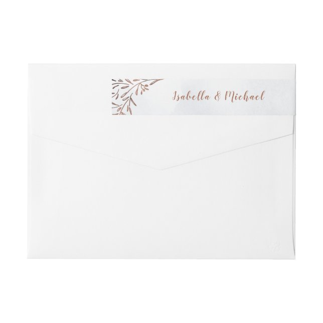 Dusty blue rustic blommigt bröllop etikettband (Baksidan)