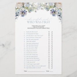 Dusty Blue sa att hon sa Blommigt Shower Game