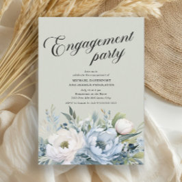 Dusty Blue Sage Green Engagement Party Inbjudningar