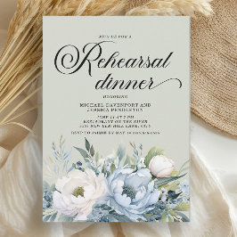 Dusty Blue Sage Green Rehearsal Dinner Inbjudningar