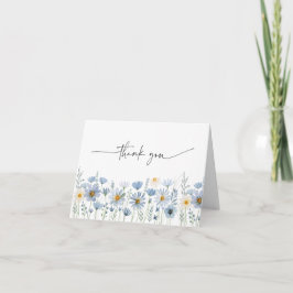 Dusty Blue Sage Wildflower Floral Wedding Tack Kort