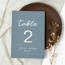 Dusty Blue Script Bröllop