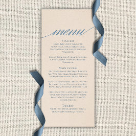 Dusty Blue Script Typography Wedding Meny
