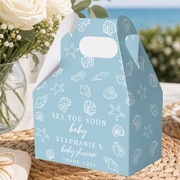 Dusty Blue Sea You Soon Beach Baby Shower Presentaskar