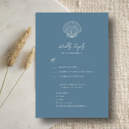 Dusty Blue Seashell Beach Destination Wedding OSA Kort
