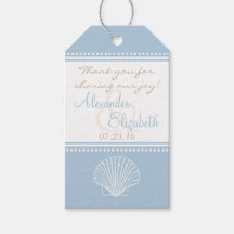 Dusty Blue Seashell Bröllop Guest Favor Tack-