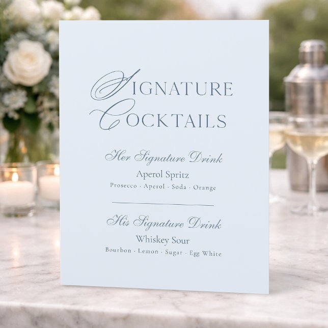 Dusty Blue Signature Cocktails Sign (Skapare uppladdad)