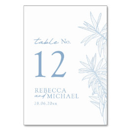 Dusty Blue Simple Botanical Bordsnummer