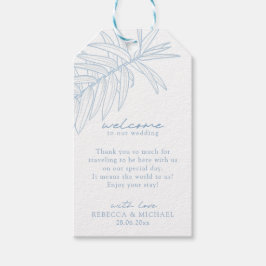 Dusty Blue Simple Botanical Presentetikett
