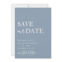 Dusty Blue Simple Calligraphy Save Date
