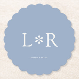 Dusty Blue Simple Chic Couple Underlägg Papper