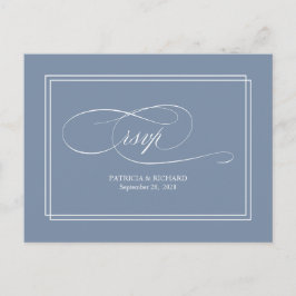 Dusty Blue Simple Elegant bröllop OSA Postcard Vykort