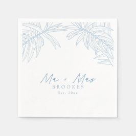 Dusty Blue Simple Hand plockade Botanical Pappersservett