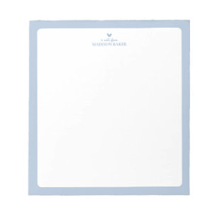 Dusty Blue   Simple Heart Personlig Anteckningsbok Anteckningsblock