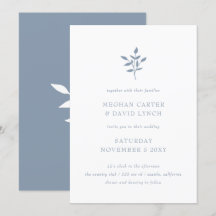 Dusty Blue Simple Modern Botanical Bröllop