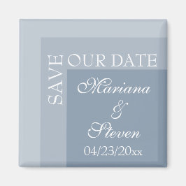 Dusty Blue Simple Modern Chic Script Bröllop Magne Magnet