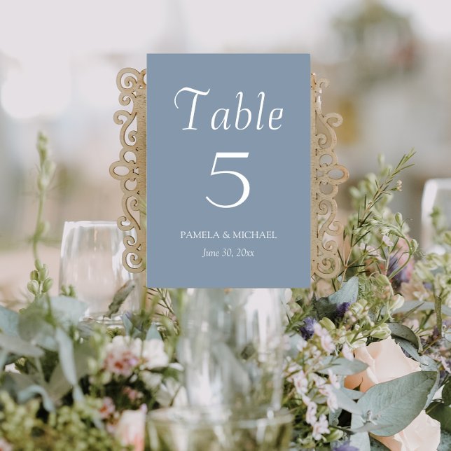 Dusty Blue Simple Stil Bröllop Bordsnummer (In Situ Wedding)